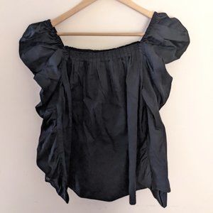 Kate Spade New York - Black Puff Sleeve Blouse